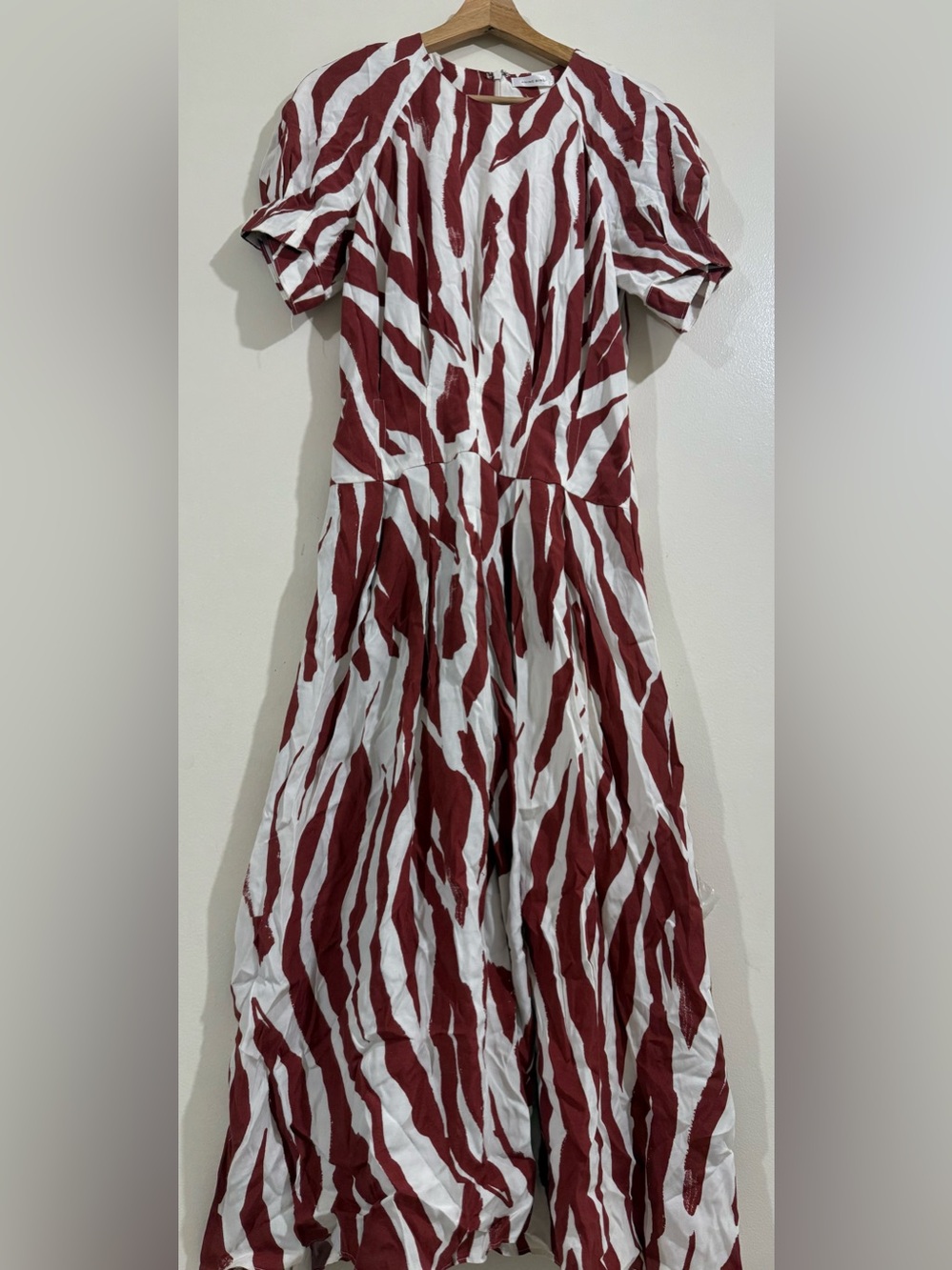 Anine Bing Red and White Zebra-Print Maxi Dress